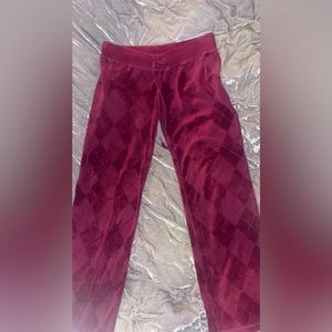 Juicy Couture track pants. Size Medium. Color burgundy.